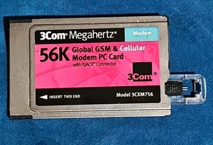 3Com Megahertz PCMCIA 56k Global GSM & Cellular Modem PC Card with XJACK 3CXM756 - Picture 1 of 1