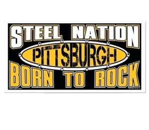 Pittsburgh Steelers Stahl Nation Born To Rock 3 Fuß x 5 Fuß Flagge Männerhöhle  - Bild 1 von 3