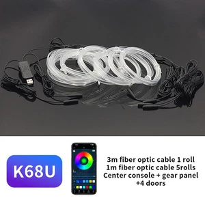 Car Interior RGB Central Control USB Atmosphere Light LED Ambient Light Strip - Picture 1 of 12