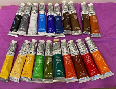 20 tubes WINSOR & NEWTON WINTON OIL COLOUR paint 200ml color  NEW no duplicates - Image 1 of 3