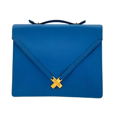 HERMES Kelly крест портфель Courchevel Дамская сумка синий Франция круг Y (1995) - Изображение 1 из 4