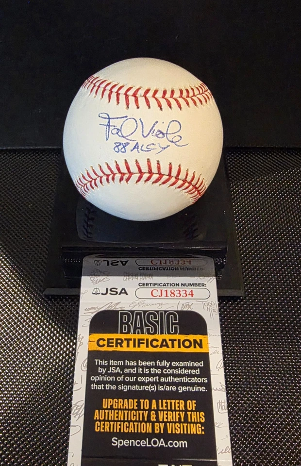 Frank Viola Minnesota Twins Firmado Autografiado ROMLB Béisbol Certificado de Autenticidad JSA "88 AL CY" Foto 1 de 3