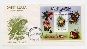 SAINT LUCIA 1981 FDC First Day Cover Flora Fauna - Picture 1 of 1
