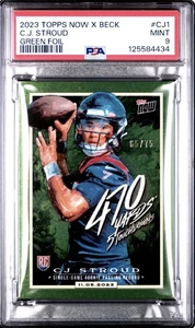 2023 TOPPS NOW X TYSON BECK X C.J. STROUD #CJ1 GREEN FOIL 65/75 PSA 9 (POP 8) - Picture 1 of 2
