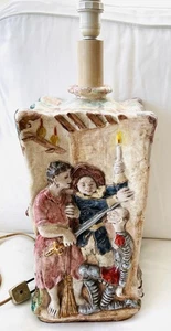 EUGENIO PATTARINO Tischlampe Terrakotta handbemalt Porzellan - Bild 1 von 11