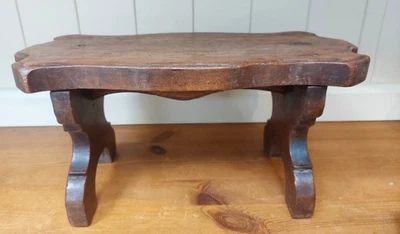 Vintage French farmhouse stool, small bench, rustic country, footstool - Image 1 of 4