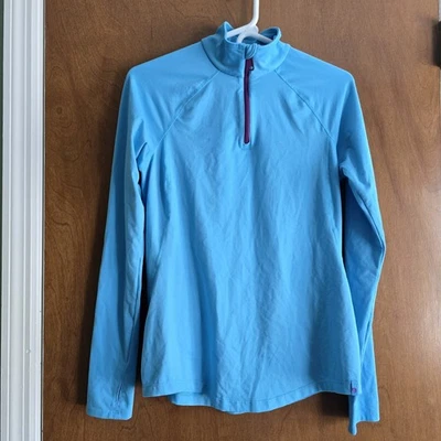 Mountain Hardwear Butter Zippity Pullover Women M Ocean Blue 1/4 Zip Long Sleeve - Image 1 of 4