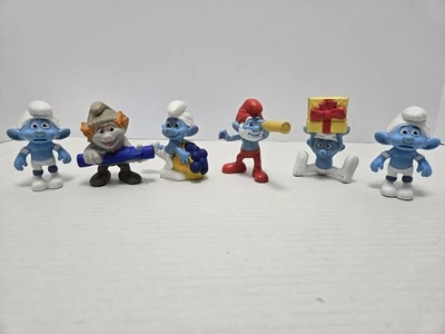 Lote de 6 bonecos de brinquedo McDonald's Smurfs Happy Meal - 2011 - Imagem 1 de 2