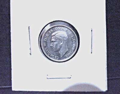 1942-D Australia Sixpence  King George VI .925 Silver - KM#38 - Image 1 of 4