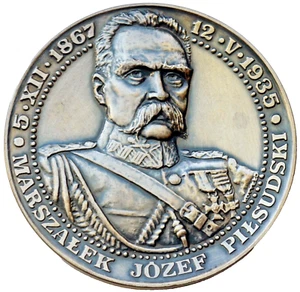 Polen Medaille 1988, Jozef Pilsudski 1867 - 1935, Unabhängigkeitstag 11.11.1918 70mm - Bild 1 von 2