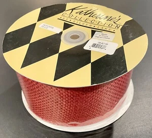 Katherine's Collection 3”x8 Yd Wired Red Orange Metallic Ribbon 08-80106 - Picture 1 of 5