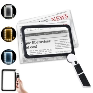 Leselupe mit Licht Groß 5X Lupe Handlupe Senioren 48LEDs 3Beleuchtungsmodus - Bild 1 von 11