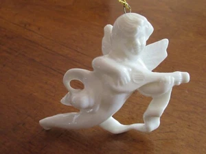 Vintage Cherub Angel Christmas Ornament Ceramic Musical Instrument 3.4” Viola - Picture 1 of 8