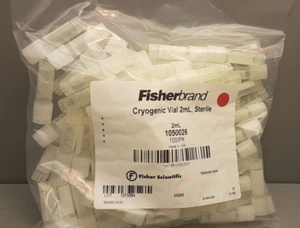 Fisherbrand 2ml Cryogenic clear vials w/screw Caps/ Self-Stand (100) 1050026 - Picture 1 of 4