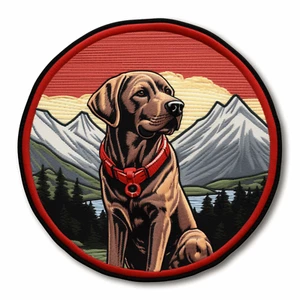 Silver Labrador Patch Iron-on Applique Nature Mountain Badge Dog Canine K9 - Picture 1 of 12