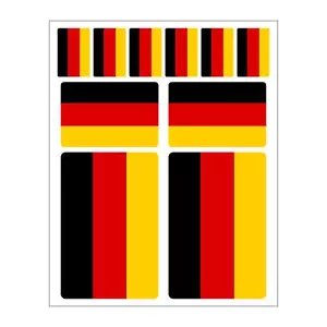 Set 10 Pezzi Adesivi Bandiere Germania | Sticker Germany - Foto 1 di 3