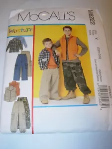 TEEN CHILDS BOYS UNCUT MCCALLS M6222 Sewing Pattern PANTS SHIRT VEST SIZE M L XL - Picture 1 of 3