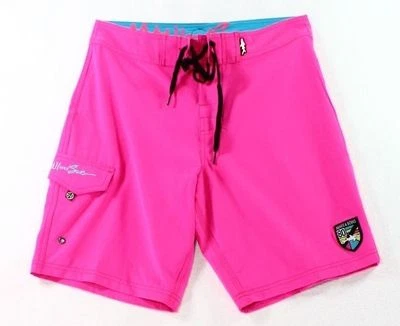 Maui & Sons L95726 Bright Pink Drawstring 2 Pocket Board Surf Swim Size 28 - Image 1 of 2