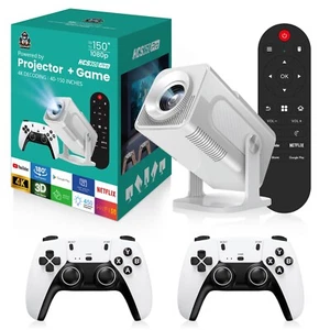 HCS350 PRO Game Projector Android 11 2.4G/5G WiFi HD 4K Retro Video Game Console - Picture 1 of 22