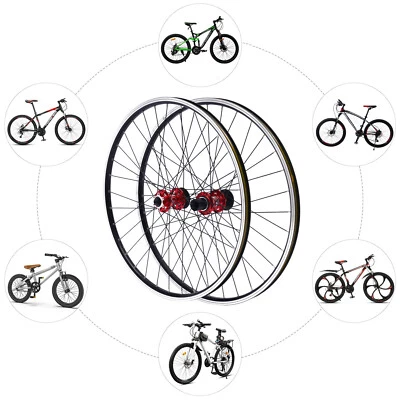 27.5'' Bicycle Front Rear Wheels Set MTB Wheelset Aluminum Alloy Rim Disc Brake - Image 1 of 4