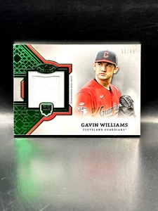 2024 Topps Tier One Gavin Williams Rookie Green Foil Relic 11/49 CLE Guardians - Picture 1 of 2