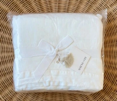 NEW Serena & Lily Portofino Linen Duvet Cover (F/Q)-White - Image 1 of 2