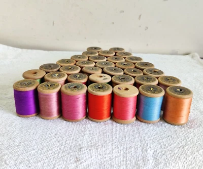 1930s Vintage CLARK'S Embroidery Cotton Sewing Thread Rolls UK 34Pcs V262 - Image 1 of 4