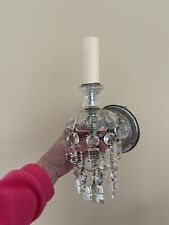 1 - Single Antique Georgian Crystal Prism Wall Sconce Silver