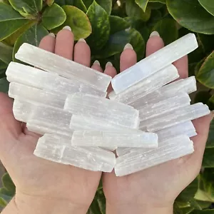500 Grams of Selenite Mini Logs - Crystal Grids - Natural Rough Wands - Bulk Lot - Picture 1 of 6