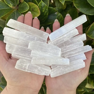 500 Grams of Selenite Mini Logs - Crystal Grids - Natural Rough Wands - Bulk Lot - image 1 of 4