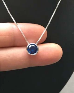 Naturale Graziosa Argento Sterling Collana Settembre Pietra Natale Gioielliere - Foto 1 di 4