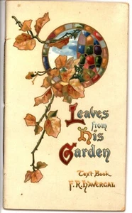 LEAVES FROM HIS GARDEN, Text book, floral images, Tuck booklet, Edwardian, 5234 - Picture 1 of 6