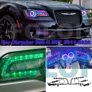 KIT HALO de faros para Chrysler 300 C S 11-21 JUEGO ANILLO DRL RGBW APLICACIÓN DE TELÉFONO CONTROL REMOTO - Imagen 1 de 6