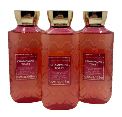 Bath & Body Works LOTE de 3 botellas de gel de ducha lavado corporal tostado champán 10 oz Foto 1 de 2