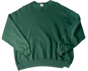 Vintage Made In Usa Jerzees Green Long Sleeve Pullover Sweatshirt Adult Mens 3XL - Picture 1 of 3