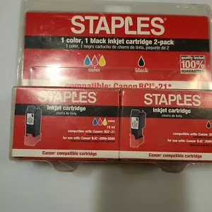 Staples 1 Color, 1 Black Inkjet Cartridge 2 Pack - Picture 1 of 1