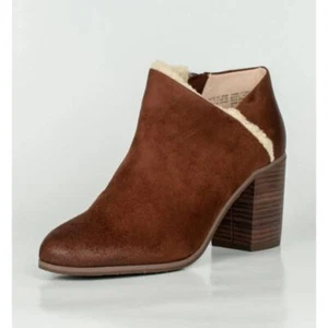 BC FOOTWEAR Womens Kettle Ankle Boots 8 Dark Brown Vegan Shearling NWOB - Picture 1 of 13