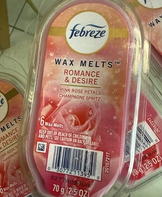 New Febreze Wax Melts Pink Rose Petals Champagne Spritz Lot 4 Floral Scented - Image 1 of 3