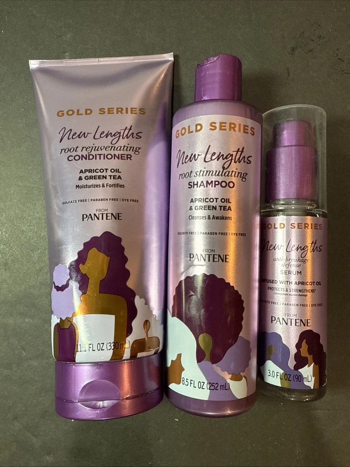 Pantene Gold Series New Lengths Root Stimulating Shampoo, Conditioner, And Serum - Image 1 of 1