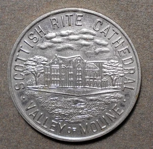 C906 Masonic: Valley Of Moline (IL), Scottish Rite Cathedral, Silver Anniversary - Picture 1 of 2