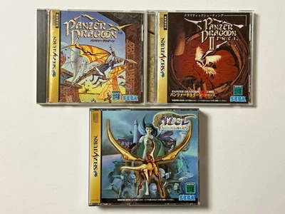 Sega Saturn Panzer Dragoon I II Azel RPG Set Lot w/Spine SS RPG Game Japan JP - Image 1 of 4