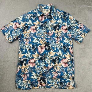 Tommy Bahama 100% Silk Shirt Mens Small Hawaiian Floral Print Island Zone - Picture 1 of 13
