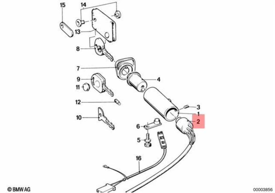 Interruptor de bloqueo de encendido original BMW E24 cupé OEM 61321372931 Foto 1 de 1