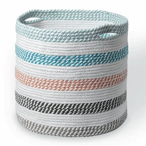 Large Recycled Cotton Rope Basket Blanket Storage Basket Pillows Toys Towels - Picture 1 of 6