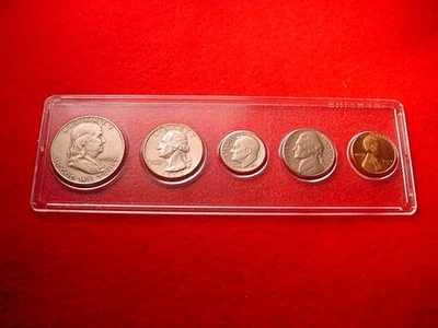 1950-D DENVER 5 COIN MINT SET 90% SILVER COINS--BU CENT GREAT SET!!    #88 - Image 1 of 4