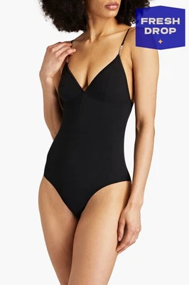 PVP €101 STELLA MCCARTNEY Body Pierna Alta Talla L Negro Elastizado Sin Acolchado  Foto 1 de 4