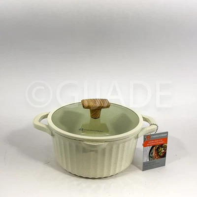 Masterclass Cerámica Antiadherente 8" 2.6-qt Tapa Baja Cazuela Utensilios de Cocina Marfil Nuevo Foto 1 de 4