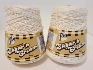 Lily Sugar'n Cream Cotton Cone Yarn 14 oz Soft Ecru 1 OR 2 CONES different batch - Picture 1 of 12