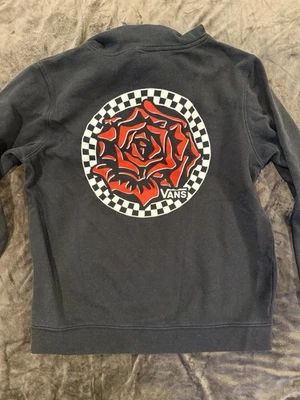 Sudadera con capucha para hombre Vans negra/roja con estampado de rosas talla grande Foto 1 de 4