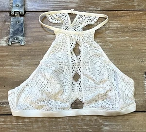 Reggiseno L-Victorias Secret RARO SEXY con spalline buco della serratura collo alto in pizzo bralette bianco nuovo con etichette - Foto 1 di 17